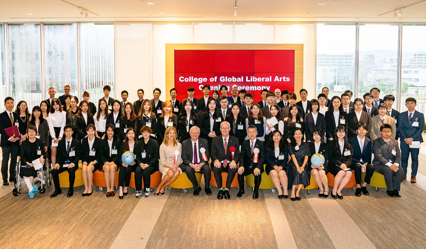 Group photo of students, faculty, and administrators at the GLA opening ceremony