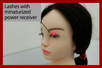 Lashes with Miniaturized Power Receiver  