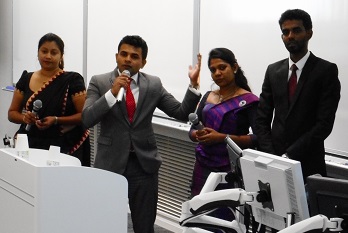 Students from Sri Lanka responding to questions