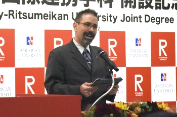 Professor Patrick Jackson, Associate Dean for Curriculum and Learning, School of International Service, American University gives a speech