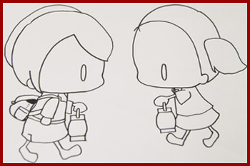 no one left behind character line drawing
