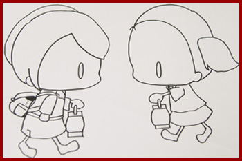 no one left behind character line drawing