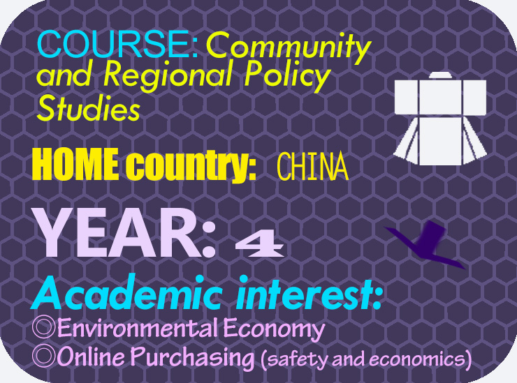 Infographic for Lucia - 4th year Community and Regional Policy Studies student at Ritsumeikan