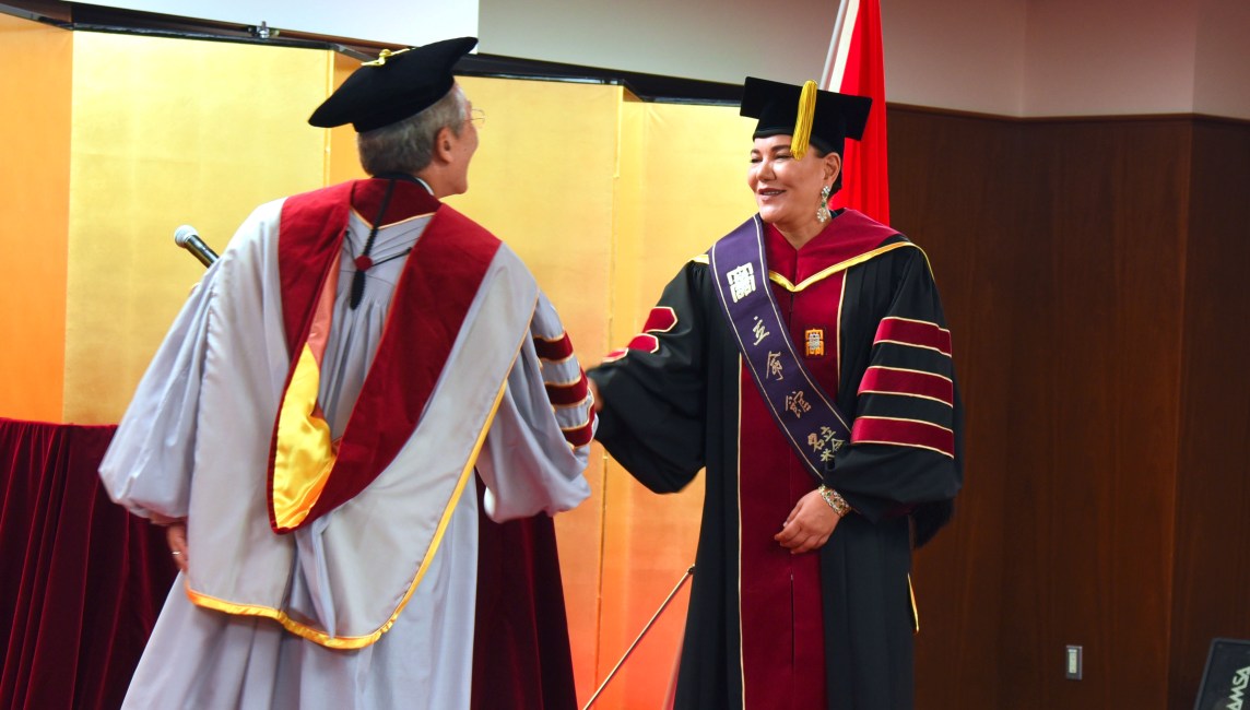 Princess Lalla Hasnaa receives an honorary doctorate award from Ritsumeikan University