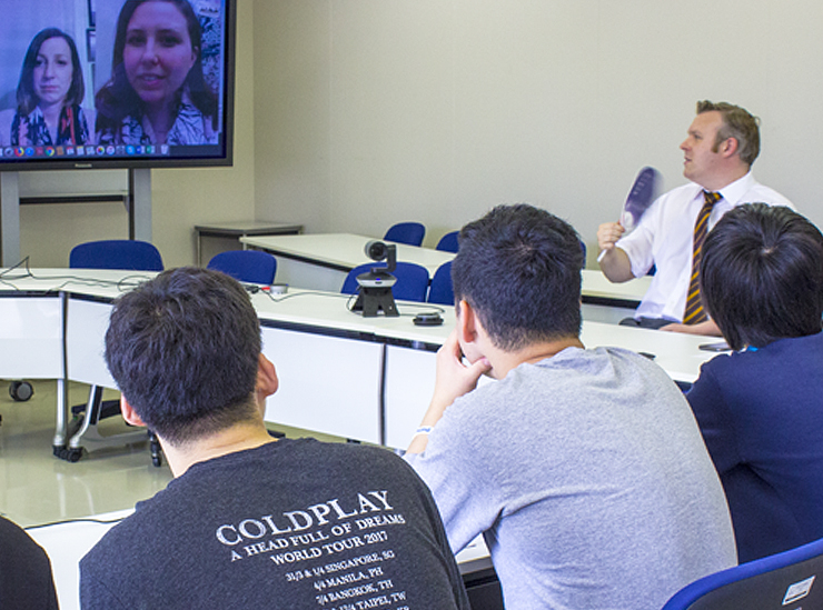Professor French leads a Joint Degree Program introductory seminar in a round table format