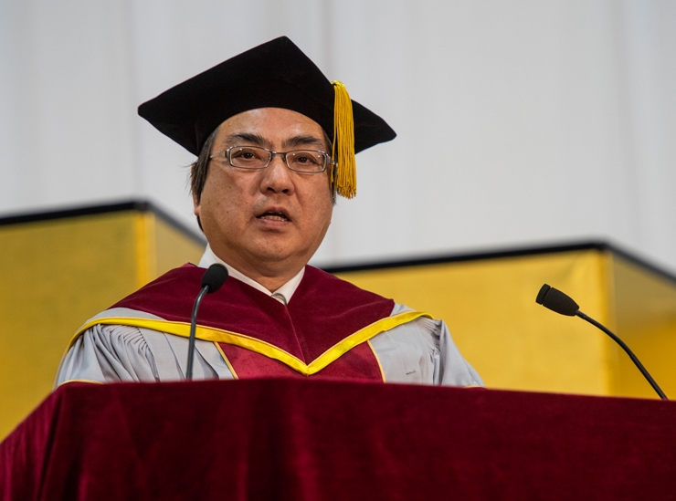 Yoshio Nakatani, president of Ritsumeikan University gave a pertinent address