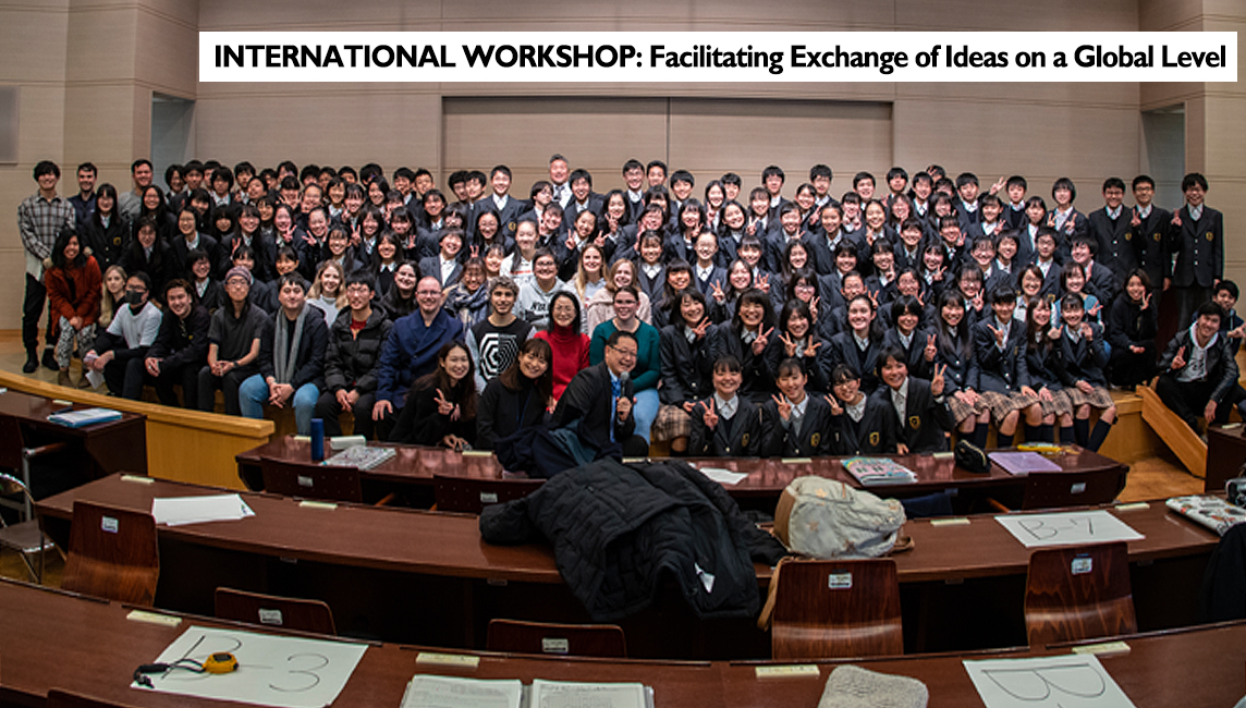 The University of Adelaide Exchange Students and Kyoto Municipal Saikyo High School’s attached Junior High School pupils - over 150 - International workshop group photograph