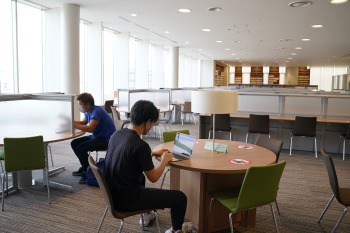 Certain reading desk seats have been marked off limits