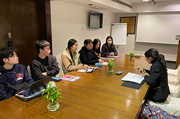 Students are interviewed by The Kathmandu Post