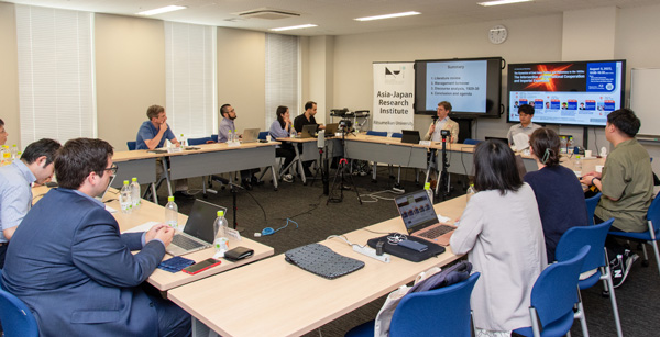 Participants sharing a discussion