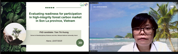 Ms. Tran Thi Huong presenting her research